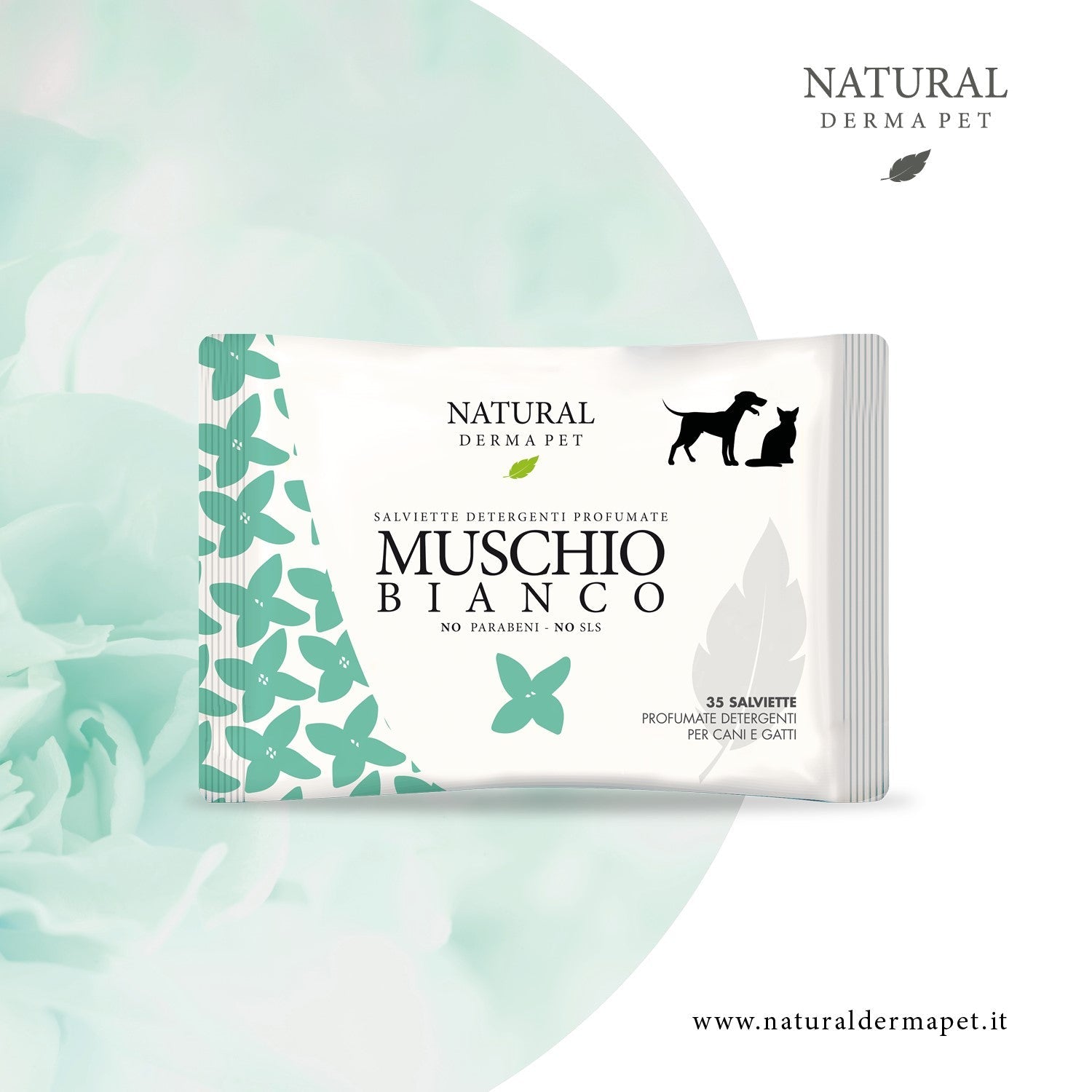 Wet Dog & Cat Wipes for Coat with White Musk Scent